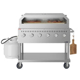 48 in. Commercial Outdoor Propane Gas Grill With Pizza Oven, ETL Listed in Stainless-Steel (CGKIT4-48P)